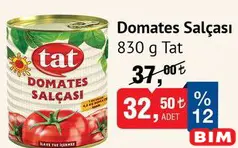 TAT DOMATES SALÇASI 830 G TAT DOMATES SALÇASI 830 G